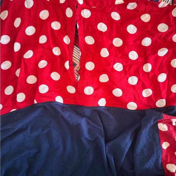 Anthropologie Red and Yellow Plaid Top with polka dots! - Picture 7 of 9